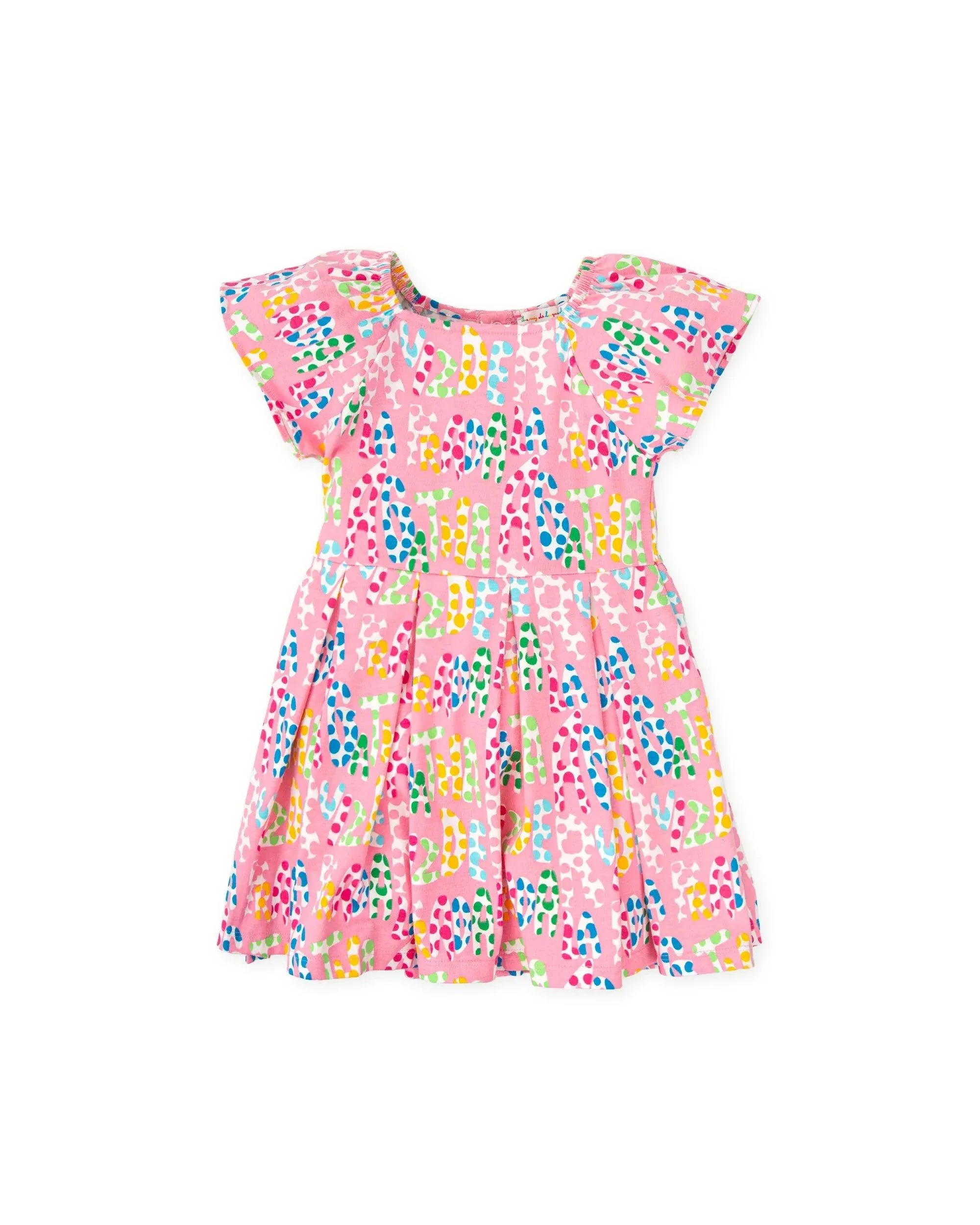 VESTIDO ROSA ESTAMPADO TOPOS DE COLORES ARP